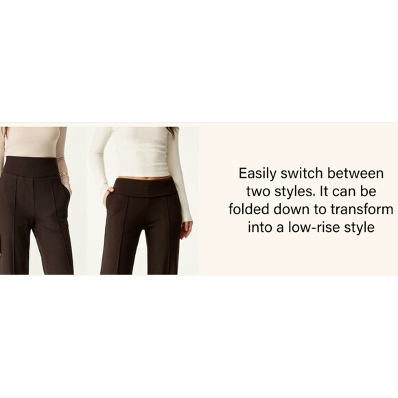 OGL EcoMousse MaxWarm Cozy Thermal Brushed High Waist Flare Pants Berry Sz M - Picture 4 of 13